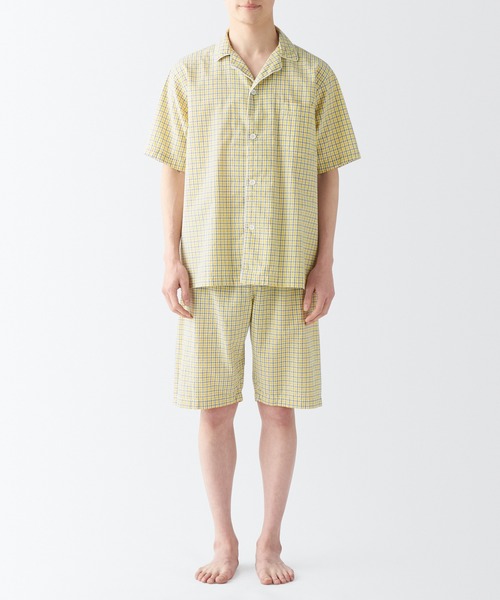 yunaoki　無印良品　サッカー織　半袖パジャマネイビーチェック柄　M Amazon.co.jp: 無印良品 脇に縫い目のない サッカー織半袖