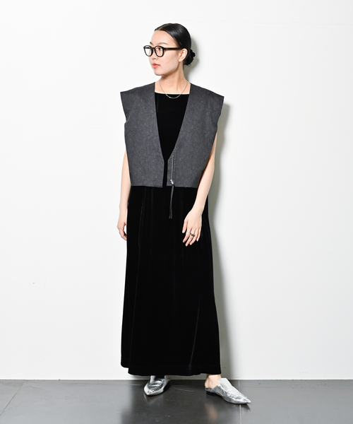 CITYSHOP（シティーショップ）の「VELVET OPEN BACK DRESS：ワンピース 