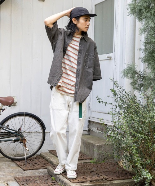 新品　ナゴンスタンス　asymmetry round デニムシャツ nagonstans(ナゴンスタンス)｜8ozデニム アシンメRound SH/シャツ