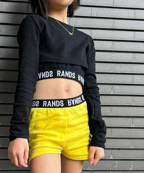RandS/R(ランズアール)の「RandS/R ロゴゴム1分丈レギンス(レギンス/スパッツ・キッズ・オフホワイト/レッド/ブラック/イエロー・M/S/130-140cm/110-120cm)」の3枚目の写真