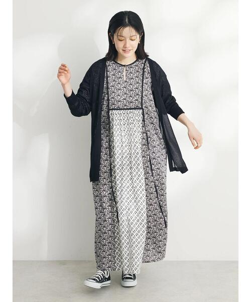 CRAFT STANDARD BOUTIQUE（クラフトスタンダードブティック）の「インド綿混エスニック切替ワンピース（ワンピース・レディース・チャコールグレー/ブルー・FREE）」の16枚目の写真