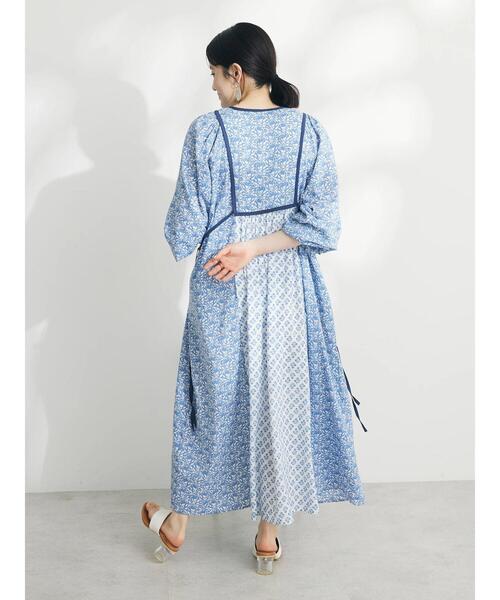 CRAFT STANDARD BOUTIQUE（クラフトスタンダードブティック）の「インド綿混エスニック切替ワンピース（ワンピース・レディース・チャコールグレー/ブルー・FREE）」の10枚目の写真