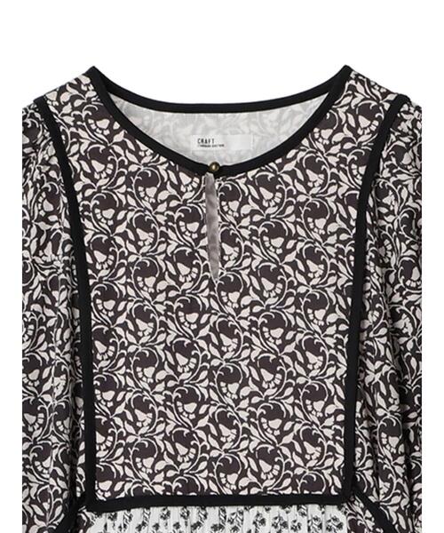 CRAFT STANDARD BOUTIQUE（クラフトスタンダードブティック）の「インド綿混エスニック切替ワンピース（ワンピース・レディース・チャコールグレー/ブルー・FREE）」の13枚目の写真