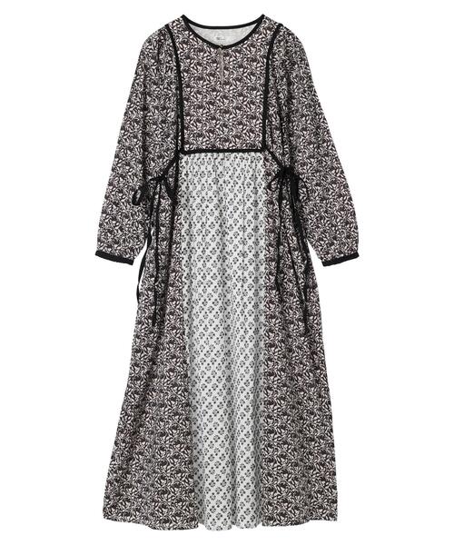 CRAFT STANDARD BOUTIQUE（クラフトスタンダードブティック）の「インド綿混エスニック切替ワンピース（ワンピース・レディース・チャコールグレー/ブルー・FREE）」の9枚目の写真