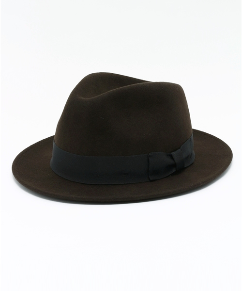 SHIPS（シップス）の「SA: SHIPS AUTHENTIC PRODUCTS(シップス オーセンティック プロダクツ) Made in USA(アメリカ製) フェルト フェドラハット（ハット・メンズ・ブラック/ブラウン/オリーブ/ネイビー・ONE SIZE）」の3枚目の写真