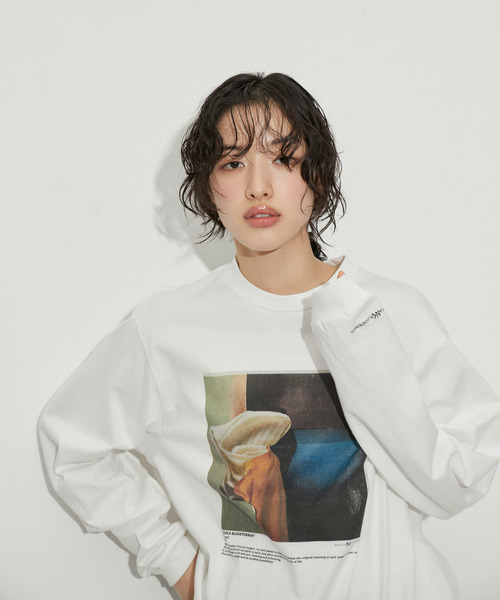 ADAM ET ROPE'(アダムエロペ)の「【JANE SMITH】NICOLA KLOOSTERMAN ABSTRACT L/S T-SHIRT(Tシャツ/カットソー・レディース・ホワイト・S)」の1枚目の写真