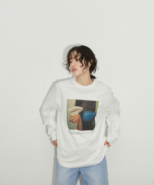 ADAM ET ROPE'(アダムエロペ)の「【JANE SMITH】NICOLA KLOOSTERMAN ABSTRACT L/S T-SHIRT(Tシャツ/カットソー・レディース・ホワイト・S)」の4枚目の写真