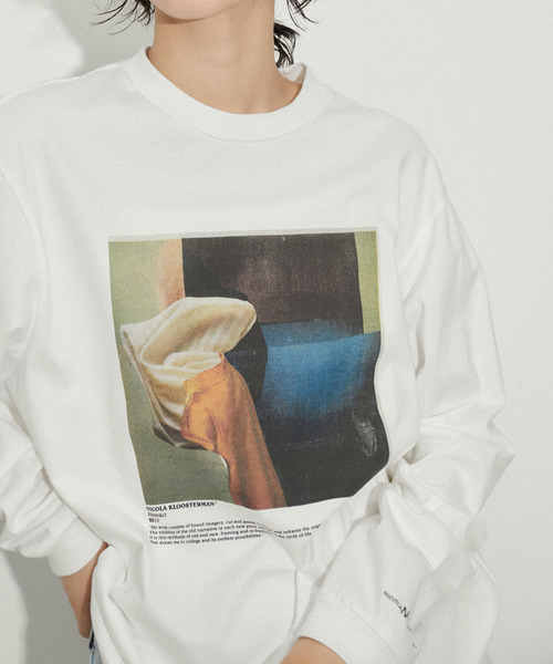 ADAM ET ROPE'(アダムエロペ)の「【JANE SMITH】NICOLA KLOOSTERMAN ABSTRACT L/S T-SHIRT(Tシャツ/カットソー・レディース・ホワイト・S)」の5枚目の写真