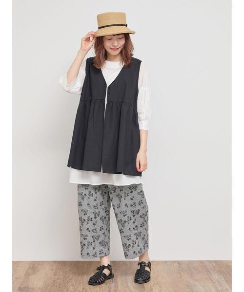 Samansa Mos2（サマンサ モスモス）の「総刺繍ストレートパンツ（その他パンツ・レディース・ブラック/チャコールグレー/ベージュ/キナリ・F）」の9枚目の写真