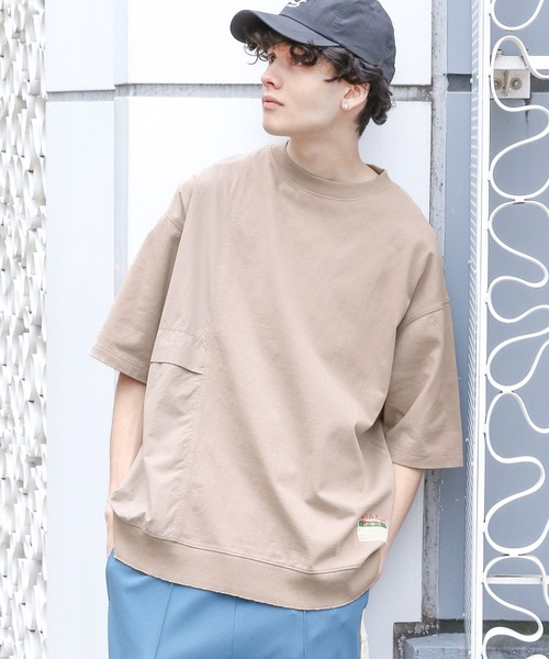 niko and...（ニコアンド）の「アウトポケットデザインＴシャツ（Tシャツ/カットソー・メンズ・グレー/アイボリー/イエロー/ブルー・MEDIUM/LARGE）」の2枚目の写真