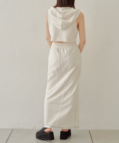 Chico（チコ）の「【セットアップ対応】フード付ノースリZIPパーカー（パーカー・レディース・ホワイト/ブラック/グレー・FREE）」の21枚目の写真