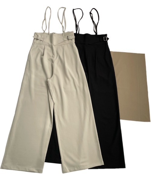 AGAWD（アガウド）の「【先行予約】AGAWD  サイドベルトパンツ　★（サロペット/オーバーオール・レディース・ブラック/グレー/ベージュ・FREE）」の3枚目の写真