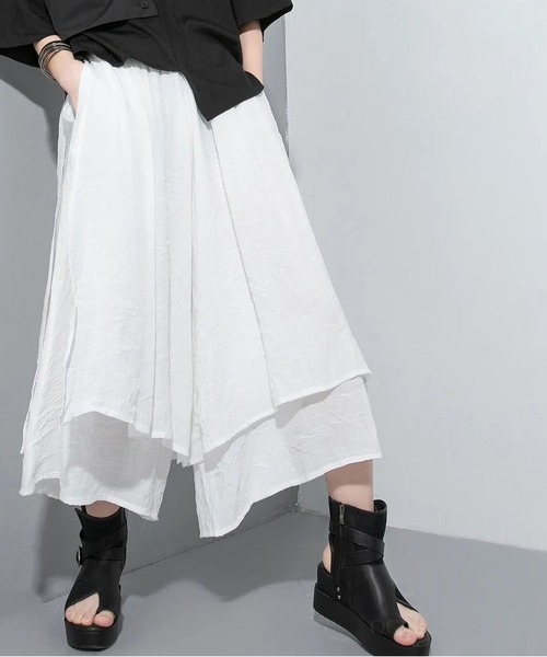 BLANC FICELLE(ブランフィセル)の「重ね着風 キュロット パンツ(その他パンツ・レディース・ブラック/グレー/レッド/ホワイト・FREE)」の12枚目の写真