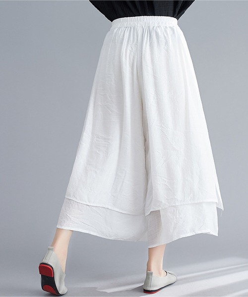 BLANC FICELLE(ブランフィセル)の「重ね着風 キュロット パンツ(その他パンツ・レディース・ブラック/グレー/レッド/ホワイト・FREE)」の14枚目の写真