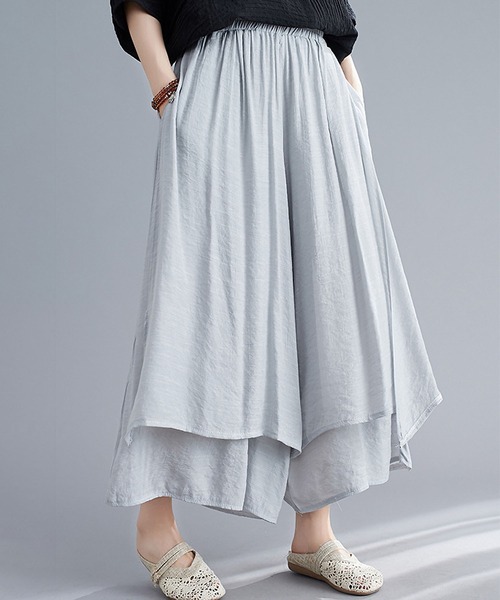 BLANC FICELLE(ブランフィセル)の「重ね着風 キュロット パンツ(その他パンツ・レディース・ブラック/グレー/レッド/ホワイト・FREE)」の17枚目の写真