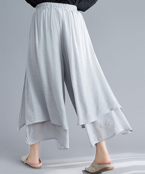 BLANC FICELLE(ブランフィセル)の「重ね着風 キュロット パンツ(その他パンツ・レディース・ブラック/グレー/レッド/ホワイト・FREE)」の18枚目の写真