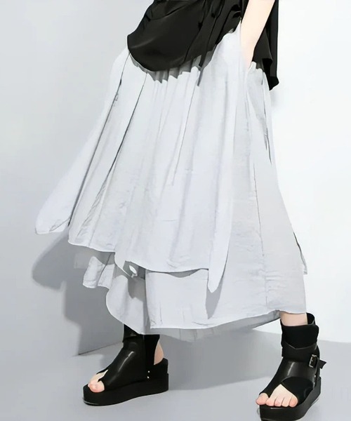 BLANC FICELLE(ブランフィセル)の「重ね着風 キュロット パンツ(その他パンツ・レディース・ブラック/グレー/レッド/ホワイト・FREE)」の19枚目の写真