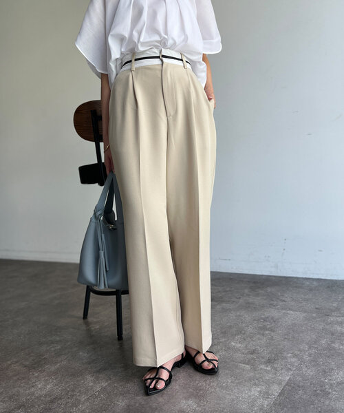 Chez toi（シェトワ）の「マーベルトスラックスパンツ（その他パンツ・レディース・ネイビー/ベージュ/ブルー・FREE）」の4枚目の写真