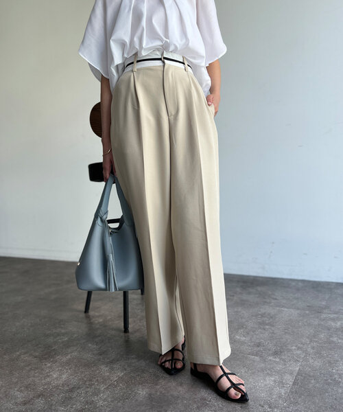 Chez toi（シェトワ）の「マーベルトスラックスパンツ（その他パンツ・レディース・ネイビー/ベージュ/ブルー・FREE）」の5枚目の写真