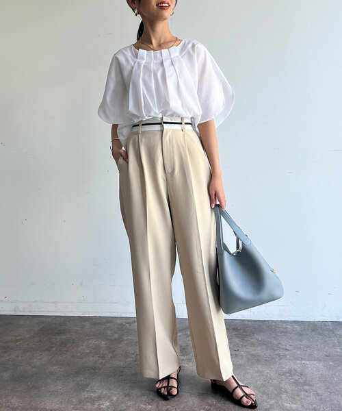 Chez toi（シェトワ）の「マーベルトスラックスパンツ（その他パンツ・レディース・ネイビー/ベージュ/ブルー・FREE）」の11枚目の写真