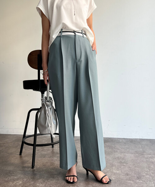 Chez toi（シェトワ）の「マーベルトスラックスパンツ（その他パンツ・レディース・ネイビー/ベージュ/ブルー・FREE）」の13枚目の写真