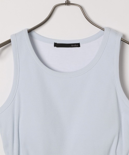 Heather（ヘザー）の「カップ付きサイドカットタンク　127402（タンクトップ・レディース・ホワイト/ライトブルー/ブラック・FREE）」の5枚目の写真
