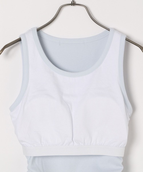 Heather（ヘザー）の「カップ付きサイドカットタンク　127402（タンクトップ・レディース・ホワイト/ライトブルー/ブラック・FREE）」の10枚目の写真