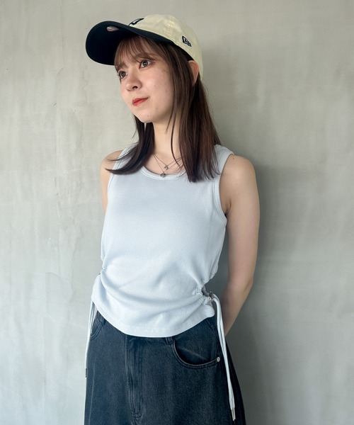 Heather（ヘザー）の「カップ付きサイドカットタンク　127402（タンクトップ・レディース・ホワイト/ライトブルー/ブラック・FREE）」の21枚目の写真