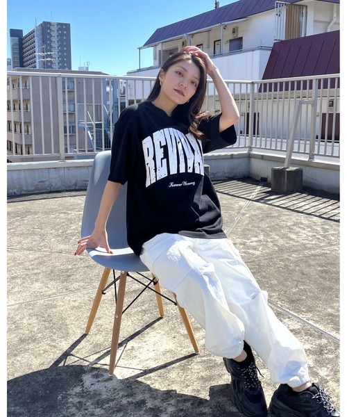 MODISH GAZE(モディシュガゼ)の「REVIVAL 発泡PT ビッグシルエットTシャツ(Tシャツ/カットソー・メンズ・ネイビー/ブラック/ホワイト・MEDIUM/LARGE)」の22枚目の写真