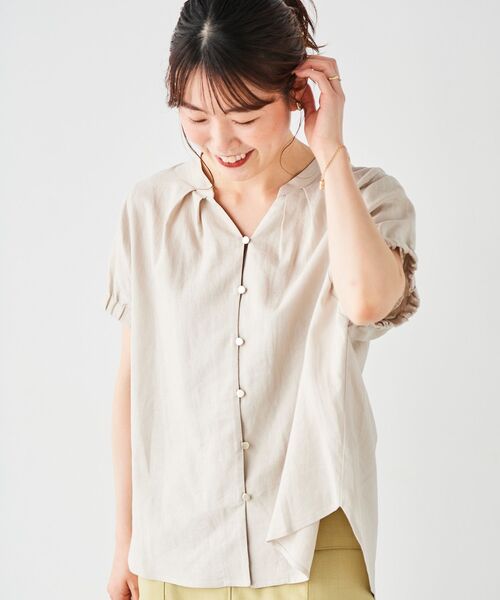 le.coeur blanc(ルクールブラン)の「《手洗い可能》レーヨン麻ドルマンブラウス(シャツ/ブラウス・レディース・ブラック/イエロー/ブラウン/グレイッシュベージュ・38)」の3枚目の写真