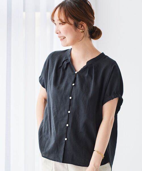 le.coeur blanc(ルクールブラン)の「《手洗い可能》レーヨン麻ドルマンブラウス(シャツ/ブラウス・レディース・ブラック/イエロー/ブラウン/グレイッシュベージュ・38)」の1枚目の写真