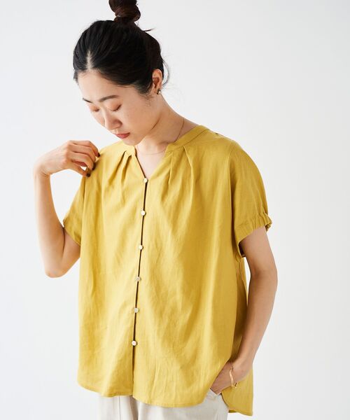 le.coeur blanc(ルクールブラン)の「《手洗い可能》レーヨン麻ドルマンブラウス(シャツ/ブラウス・レディース・ブラック/イエロー/ブラウン/グレイッシュベージュ・38)」の12枚目の写真