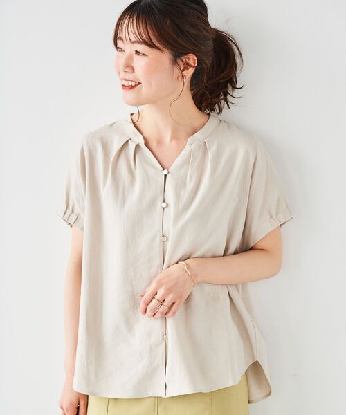 le.coeur blanc(ルクールブラン)の「《手洗い可能》レーヨン麻ドルマンブラウス(シャツ/ブラウス・レディース・ブラック/イエロー/ブラウン/グレイッシュベージュ・38)」の10枚目の写真