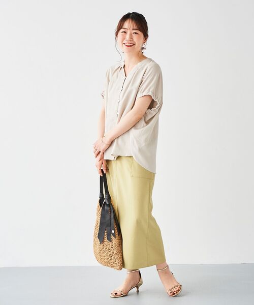 le.coeur blanc(ルクールブラン)の「《手洗い可能》レーヨン麻ドルマンブラウス(シャツ/ブラウス・レディース・ブラック/イエロー/ブラウン/グレイッシュベージュ・38)」の9枚目の写真