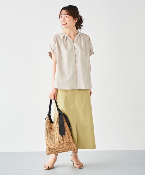 le.coeur blanc(ルクールブラン)の「《手洗い可能》レーヨン麻ドルマンブラウス(シャツ/ブラウス・レディース・ブラック/イエロー/ブラウン/グレイッシュベージュ・38)」の20枚目の写真