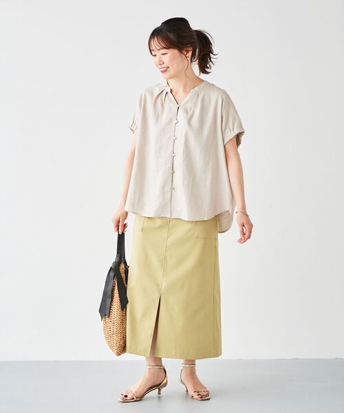 le.coeur blanc(ルクールブラン)の「《手洗い可能》レーヨン麻ドルマンブラウス(シャツ/ブラウス・レディース・ブラック/イエロー/ブラウン/グレイッシュベージュ・38)」の19枚目の写真