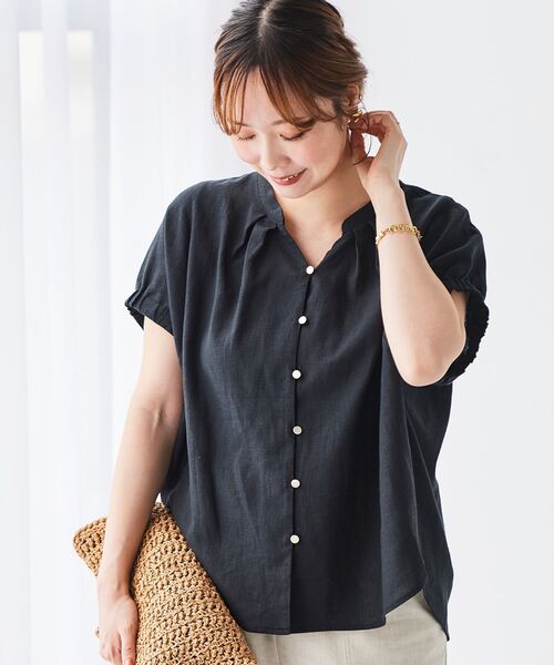 le.coeur blanc(ルクールブラン)の「《手洗い可能》レーヨン麻ドルマンブラウス(シャツ/ブラウス・レディース・ブラック/イエロー/ブラウン/グレイッシュベージュ・38)」の16枚目の写真