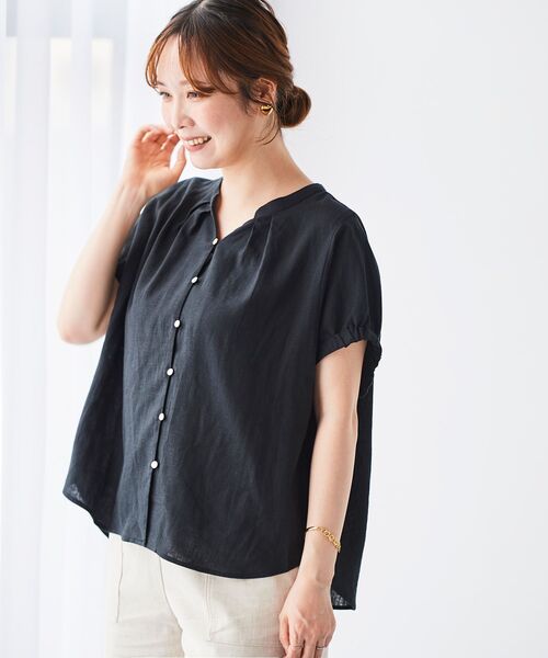 le.coeur blanc(ルクールブラン)の「《手洗い可能》レーヨン麻ドルマンブラウス(シャツ/ブラウス・レディース・ブラック/イエロー/ブラウン/グレイッシュベージュ・38)」の15枚目の写真