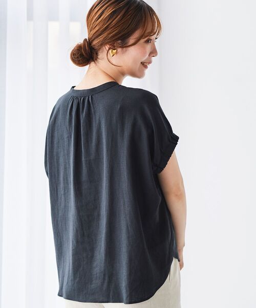 le.coeur blanc(ルクールブラン)の「《手洗い可能》レーヨン麻ドルマンブラウス(シャツ/ブラウス・レディース・ブラック/イエロー/ブラウン/グレイッシュベージュ・38)」の14枚目の写真