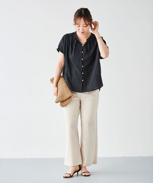 le.coeur blanc(ルクールブラン)の「《手洗い可能》レーヨン麻ドルマンブラウス(シャツ/ブラウス・レディース・ブラック/イエロー/ブラウン/グレイッシュベージュ・38)」の13枚目の写真