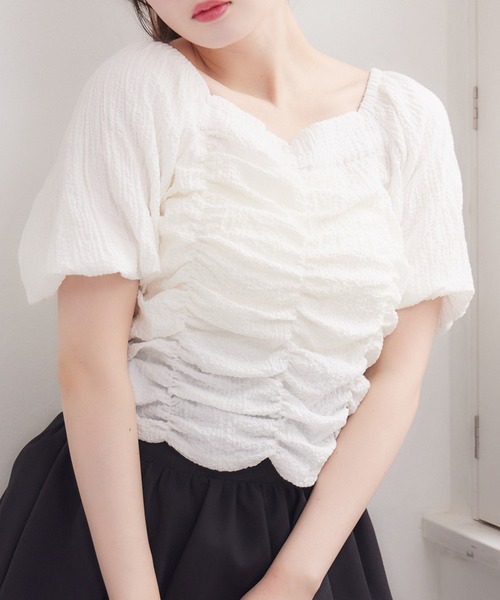 ems excite(エムズエキサイト)の「アソートシャーリングCT(Tシャツ/カットソー・レディース・ホワイト系その他/オフホワイト/ブラック・FREE)」の2枚目の写真