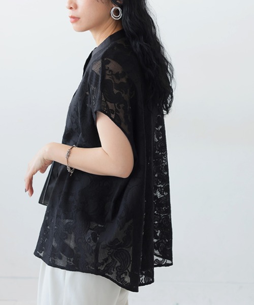 antiqua(アンティカ)の「ノースリーブレースシャツ(シャツ/ブラウス・レディース・ホワイト/ブラック・ONESIZE)」の12枚目の写真