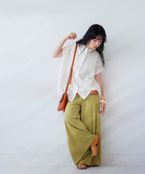 antiqua(アンティカ)の「ノースリーブレースシャツ(シャツ/ブラウス・レディース・ホワイト/ブラック・ONESIZE)」の8枚目の写真