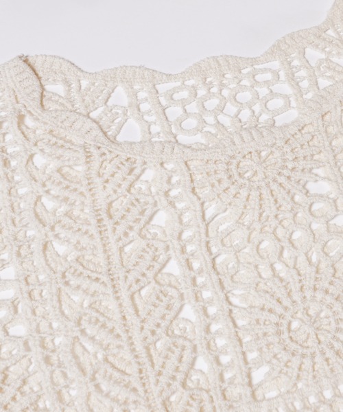 coca（coca）（コカ）の「カギ編みラウンドネックトップス（その他トップス・レディース・アイボリー/ピンク/ライトブルー・ONE SIZE）」の9枚目の写真