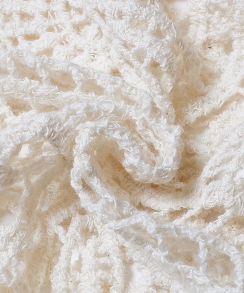 coca（coca）（コカ）の「カギ編みラウンドネックトップス（その他トップス・レディース・アイボリー/ピンク/ライトブルー・ONE SIZE）」の6枚目の写真