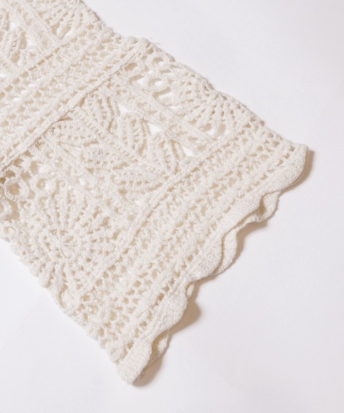 coca（coca）（コカ）の「カギ編みラウンドネックトップス（その他トップス・レディース・アイボリー/ピンク/ライトブルー・ONE SIZE）」の8枚目の写真