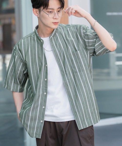 improves（インプローブス）の「ナノファイン加工 総柄 スタンドノーカラーシャツ（シャツ/ブラウス・メンズ・グリーン/アイボリー/ホワイト・LARGE/X-LARGE/MEDIUM）」の14枚目の写真
