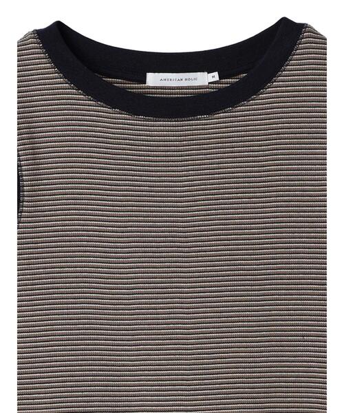 AMERICAN HOLIC(アメリカンホリック)の「ミジンボーダーノースリーブカットプルオーバー(Tシャツ/カットソー・レディース・ブラウン/ネイビー・L/M)」の10枚目の写真