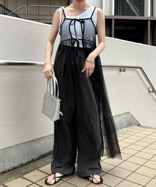 ISOOK(アイスー)の「【ISOOK / アイスー】アシンメトリーデザインタンクトップ / アシメタンクトップ リボン ワンショル キャミソール ZOZOTOWN限定(タンクトップ・レディース・ブラック/カーキ/ホワイト・FREE)」の16枚目の写真