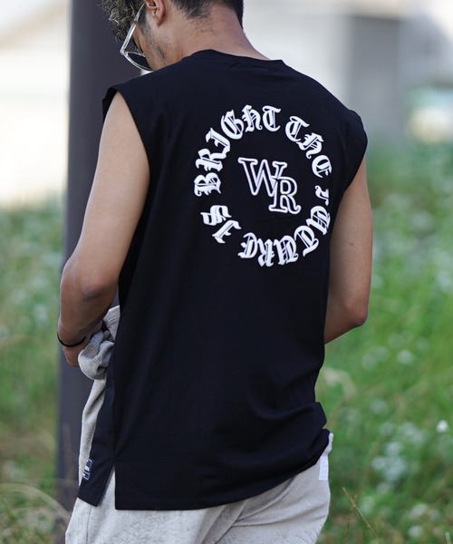 adamsJUGGLER(アダムスジャグラー)の「W/R O.Eノースリーブ(タンクトップ・メンズ・ホワイト/ブラック・M/L/XL)」の1枚目の写真